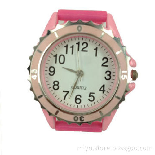 Children's watch in pink case and pink silicone strap, convenient and very useful, WRC, Japan movt